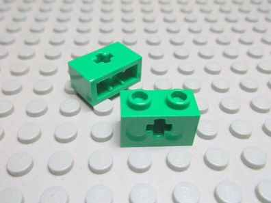 Lego 2 Steine 1x2 mit Kreuzloch grün 32064 Set 6863 10227 7683 9719