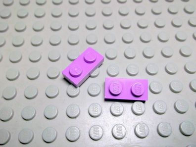 Lego 2 Platten 1x2 flach medium Lavender Lavendel 3023 Set 3932 3187 41005 3185