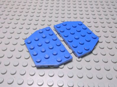 Lego 2 Platten 4x6 2 diagonale Ecken blau Nummer 32059