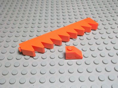 Lego 10 Stück Schrägsteine 45 Grad mit Steg 1x2 Orange Nummer 3040