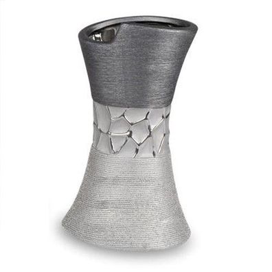 Formano Vase Blumen Tisch Keramik silber grau gebürsted NEU