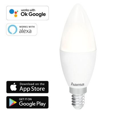 Hama 350 lm Smart Home WiFi LED Warmweiß/ Kaltweiß | Alexa | Google | APP |E14