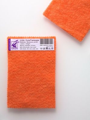 30 % Rabatt: Meterware Nadelvlies Wolle + Seide FLYFEL®-wosiweb, 120 cm breit, orange