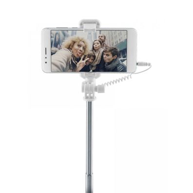 Cellularline Selfi Stick mit Spiegel Stativ Smartphone Halterung Stange Blau
