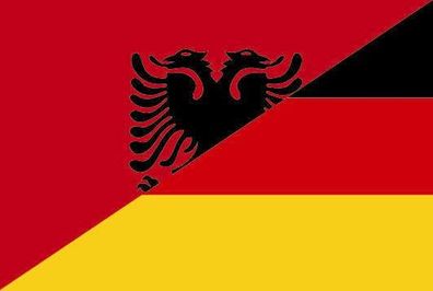 Aufkleber Fahne Flagge Albanien-Deutschland in verschiedene Größen