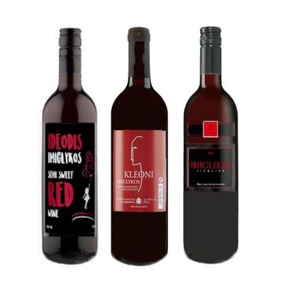 Imiglykos griechischer Rotwein halbsüß 3x 750ml Probierset Vaeni Lafkioti Soko
