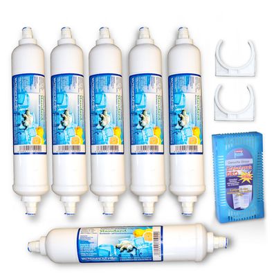 6xKühlschrankfilt. Wasserstelle Standard f. SBS, + Kühlschr. DEO-Filter