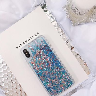 Für Samsung Galaxy S5 S6 S7 Rand S8 S9 S10 plus Note 5 8 9 Treibsand Glitter