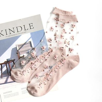 Sommer transparente Spitze Kristallblume, ultradünne Socken