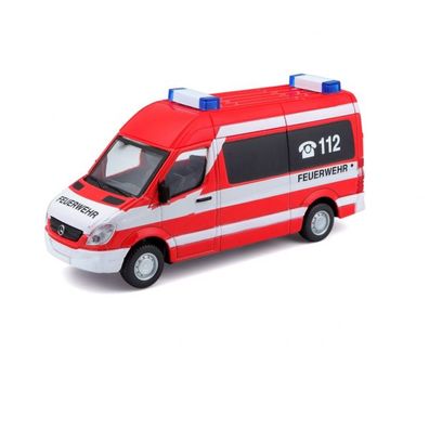 Bburago 18-32006F - Modellauto - Mercedes Sprinter Feuerwehr (rot, Maßstab 1:50)