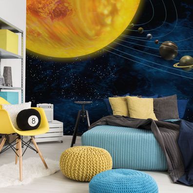 Muralo Selbstklebende Fototapeten XXL Jungen KOSMOS Planetensystem 4367