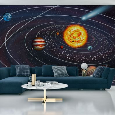 Muralo VLIES Fototapeten Tapeten XXL Galaxie Sonnensystem in 3D 4368