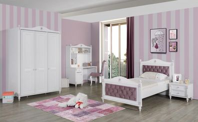 Jugendzimmer Set Goldi in romantischem Design 5-teilig 7 Zonen Comfortschaum-Matratze