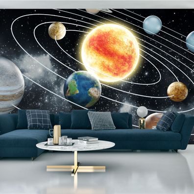 Muralo Selbstklebende Fototapeten XXL Büro SONNE Planeten Kosmos 4369