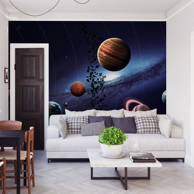 Muralo Selbstklebende Fototapeten XXL KOSMOS Planeten Galaxie Dekor 4372