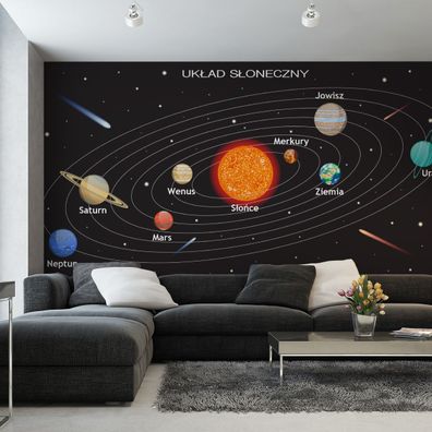 Muralo VLIES Fototapeten Tapeten XXL Planetensystem Grafik Kosmos 3D 4377