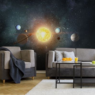 Muralo Selbstklebende Fototapeten XXL SONNE Planeten Sterne Kosmos 4390