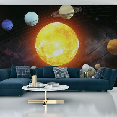 Muralo VLIES Fototapeten Tapeten XXL Astronomie SONNE Planeten Dekor 4423
