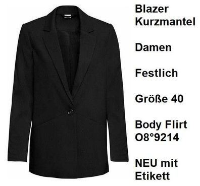 Blazer Kurzmantel Damen Festlich Größe 40 Body Flirt O8°9214. NEU mit Etikett.