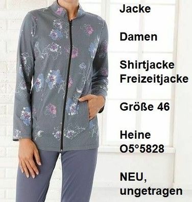 Jacke Damen Shirtjacke Freizeitjacke Größe 46 Heine O5°5828. NEU, ungetragen.