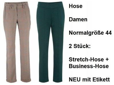 Hose Damen Normalgröße 44, 2 Stück: Stretch-Hose + Business-Hose. NEU mit Etikett