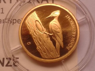 20 euro 2021 Schwarzspecht Heimische Vögel Schwarzspecht 1/8 Unze Gold D München