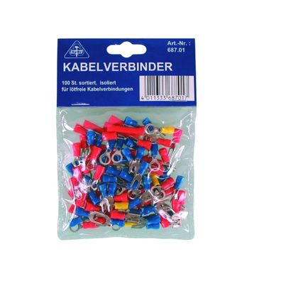HaWe Kabelschuh-Sortiment 687.01 Quetschverbinder, Steckverbinder - 100-teilig