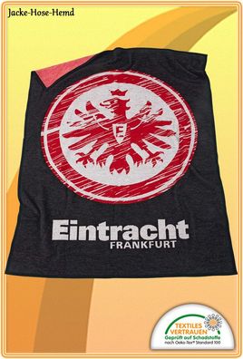 Eintracht Frankfurt Badetuch 70x180 cm Tiefdruck Logo grau Fanartikel Sport neu 