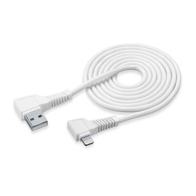 Cellularline 2m platzsparendes USB 2.0 Kabel für Apple iPhone 11/ Xs/ Xr/ X/ 8