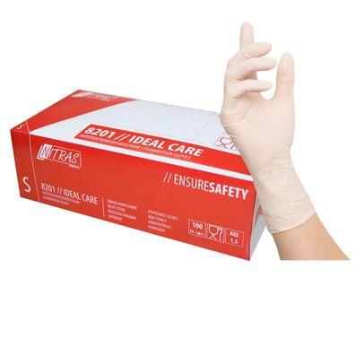 NITRAS Ideal Care 8201 Latex Einmal-Handschuhe, Einweg-Handschuhe - 100 Stück