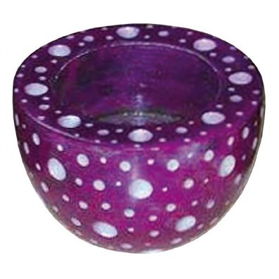 Teelichthalter rund aus Speckstein lila 6 cm Windlicht Kerzenständer Kerzenhalter