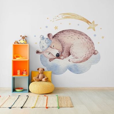 Muralo Selbstklebende Fototapeten XXL Kinder schlafendes BäRCHEN 3D 4330