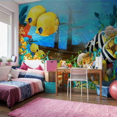 Muralo Selbstklebende Fototapeten XXL Kinder tropische Fische Ozean 2863