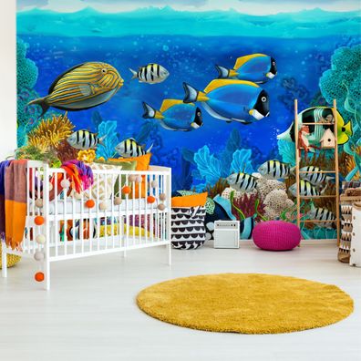 Muralo Selbstklebende Fototapeten XXL Kinder Korallenriff Fische 2865