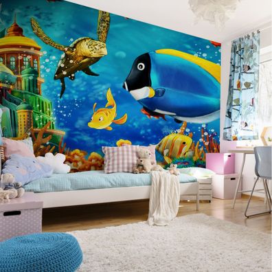 Muralo Selbstklebende Fototapeten XXL Kinder Korallenriff Schloss 2932