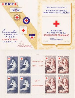 Frankreich FRANCE [1954] MiNr 1032-33 Markenheft ( * */ mnh ) Rotes Kreuz