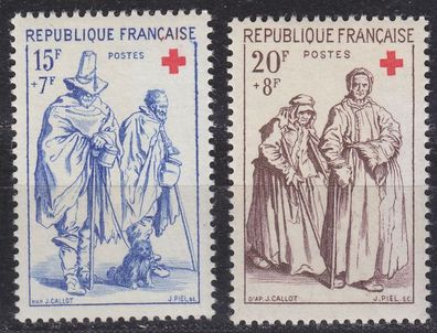 Frankreich FRANCE [1957] MiNr 1175-76 ( * / mh ) Rotes Kreuz