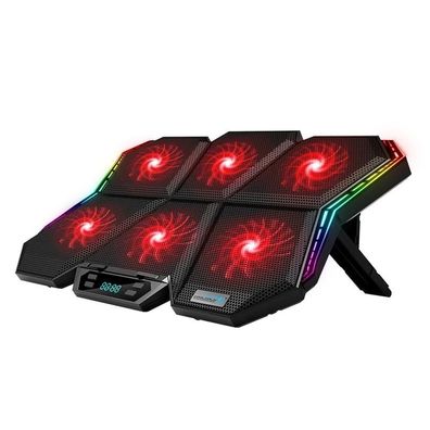 Laptop-Gaming, RGB-Kühlpad, Kühlerständer mit 6-Lüfter- und 2 USB-Anschlüssen