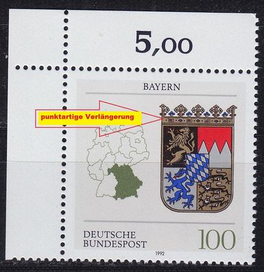 Germany BUND [1992] MiNr 1587 F1 ( * * / mnh ) Plattenfehler