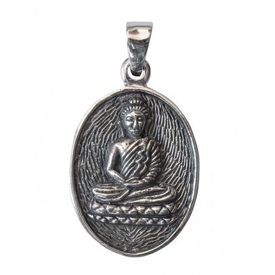 Anhänger BUDDHA Meditierend 2,5 cm Silber 925er 6,5 g Symbolschmuck Amulett