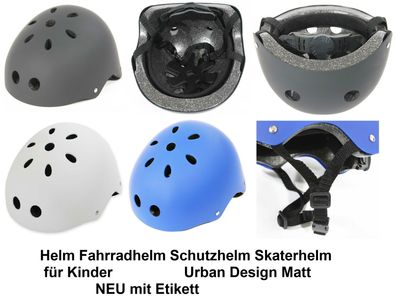 Helm Fahrradhelm Schutzhelm Skaterhelm für Kinder, Urban Design Matt. NEU mit Etikett