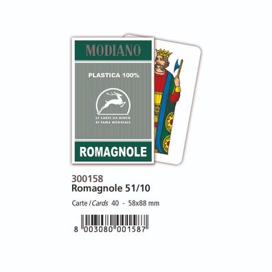 Modiano Romagnole Scopa italienisches Kartenspiel 100% Plastik