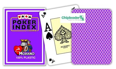 Modiano Poker Index (Omaha) Pokerkarten 100% Plastik Violett