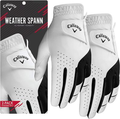 Callaway Weather Spann 2er Pack Golfhandschuhe Weiß - Damen