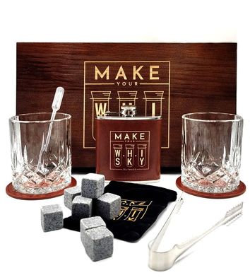 Make your Whisky Geschenkset in Holzbox- Genieße deinen Whisky- das perfekte Geschenk