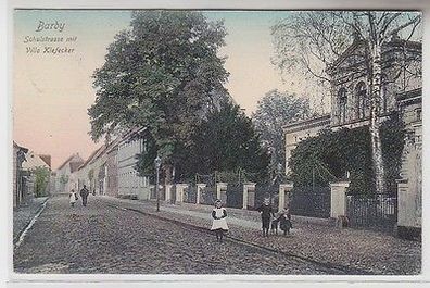 66356 Ak Barby Schulstrasse mit Villa Kiefecker 1909