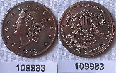 20 Dollar Kupfer Münze Vereinigte Staaten von Amerika USA 1882 (109899)