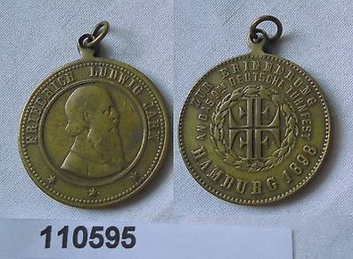 alte Medaille Erinnerung an das 9. Deutsche Turnfest Hamburg 1898 (110595)