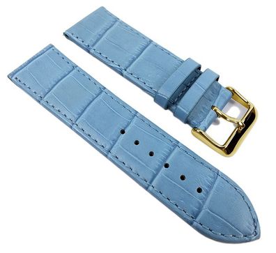 Big Fashion - Louis. Prägung Ersatzband Uhrenarmband Kalbsleder Band Blau 21927G