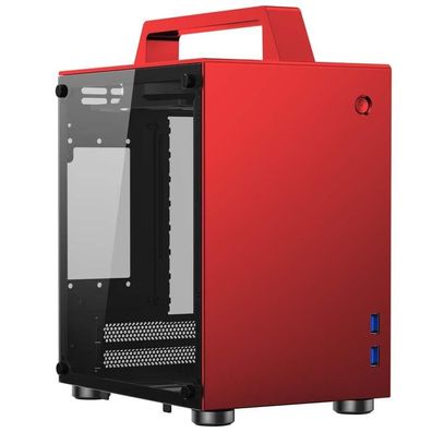 T8 itx tragbare Mini-Aluminium-Chassisseite, transparentes Gehäuse mit kleinem
